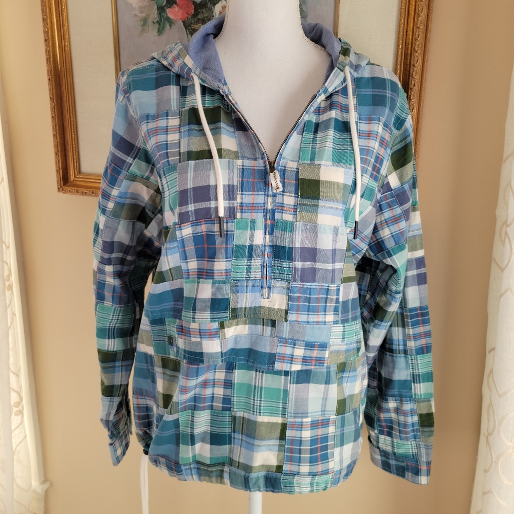 L L. Bean Plaid Block Cotton Hoodie